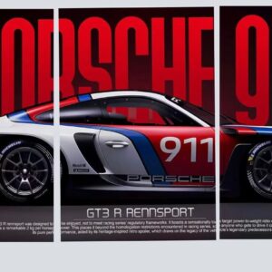 PORSCHE 911 SPLIT A4 POSTER (Unframed)
