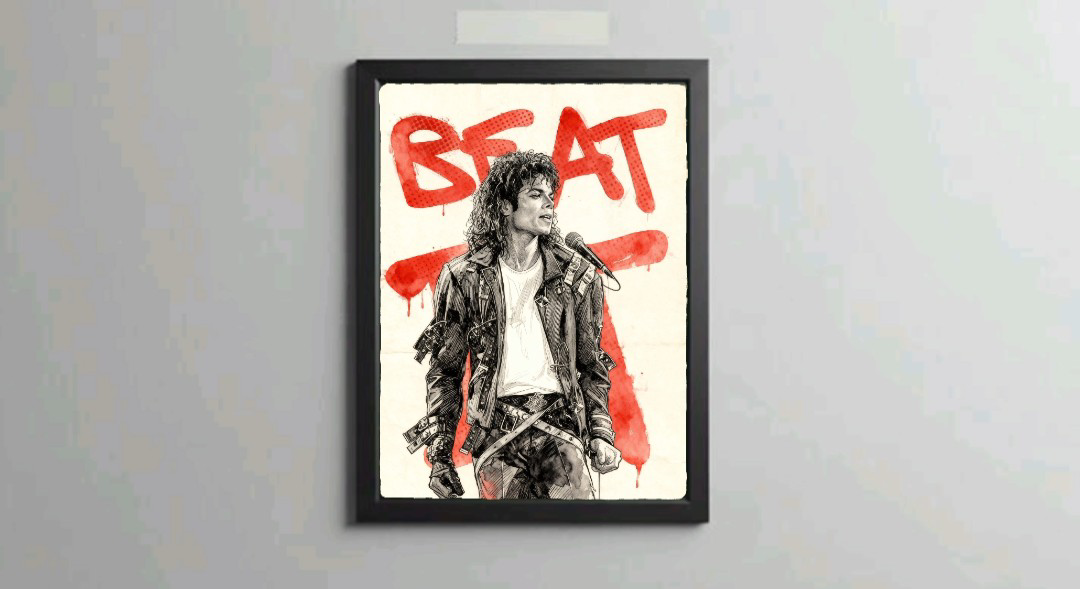 'Beat It' Michael Jackson Framed Poster - Image 2
